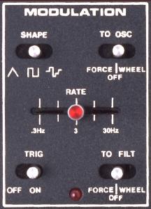 Moog Liberation のLFO パネル