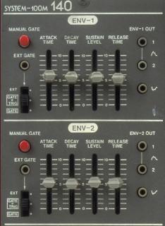 Roland System-100M のEnvelope Generator パネル